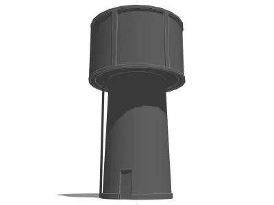 Water Tower Low-poly 3D model
