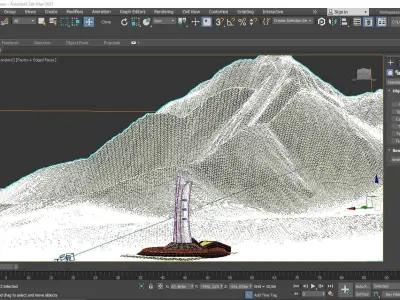 Skyscraper 3D model with Landscape Game Ready UE4 3D model