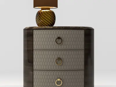 bedside table with lamp 3D model