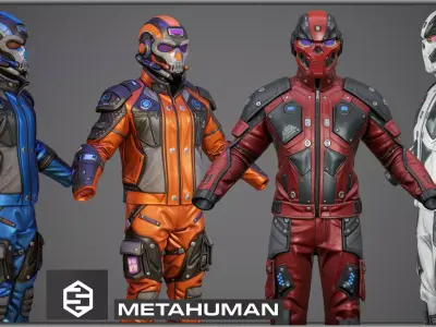 Sci-Fi Clothing Pack 01 and 02 Bundle Low-poly 3D model