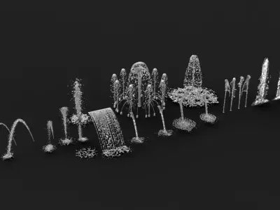 Water fountain waterfall 3d model 3D model