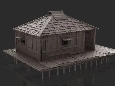Fantasy Wooden House - Jungle Hut 1 3D model