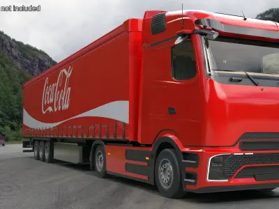 Electric Truck with Coca-Cola Trailer Rigged 