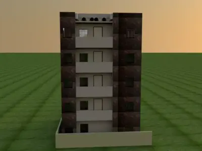 Four-Floor Residential Building code 101 3D print model