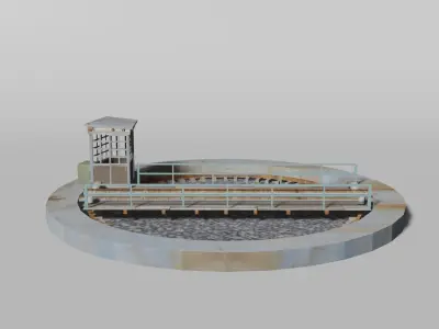 Old railway turntable 3D model