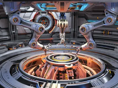 Sci-Fi Construction Lab - Rigged   3D model