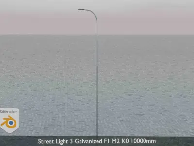 Street Light 3 Galvanized F1 M2 K0 10000 mm  Low-poly 3D model