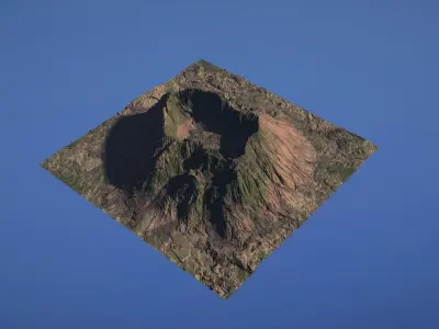 Landscape Environment Volcano Snow 39 Low-poly 3D model