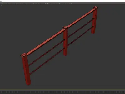 Rope handrail 3D model