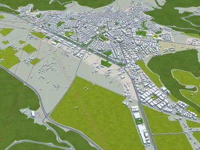 Mugla Turkey 10km Low-poly 3D model