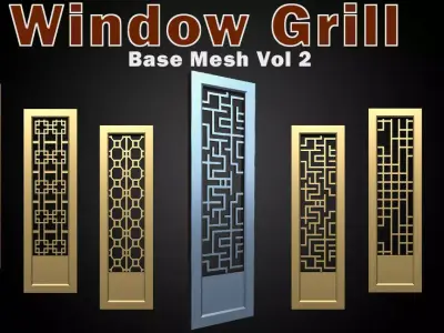 Window Grill Base Mesh Vol 2 Low-poly 3D model