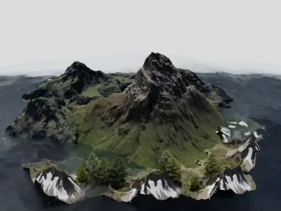 island on water 3D model