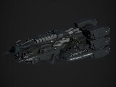 Sci Fi Mother Ship Low-poly 3D model