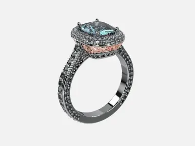 Olivia Jewelry Diamond Ring stl 3D print model 3D print model 3D print model
