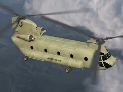  US Army Transport Helicopter CH-47 Chinook Rigged 