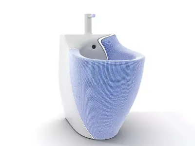 Sleek White Bidet model pack Low-poly 3D model