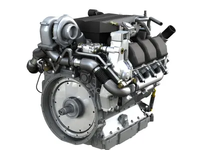  Diesel Turbo Engine with Interior Parts 