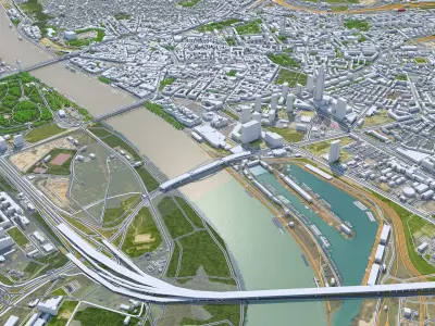 Bratislava Downtown Slovakia Low-poly 3D model