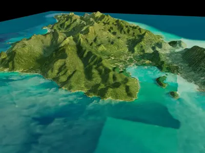 Ko Chang island full 3d model terrain 3D model