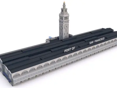 Ferry Building San Francisco  Low-poly 3D model