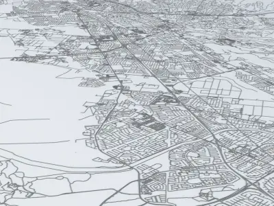 San Francisco Bay Eastern Side Road Network and Streets 3D model