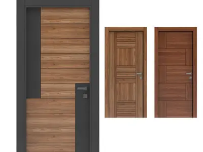 Interior Modern Doors Vol-Sd01 and Vol-Sd02 3D Model Pack