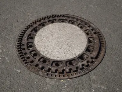 Manhole Cover  Low-poly 3D model