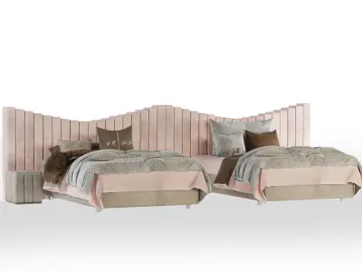 attached daybed light color set 41 3D model