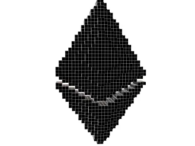 Voxel Ethereum v2 005 Low-poly 3D model