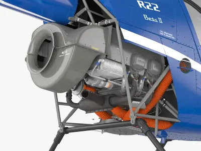  Robinson R-22 Beta II Light Utility Helicopter Blue 