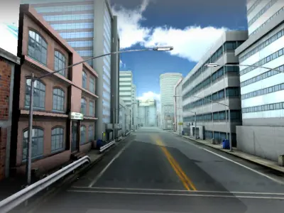 Urban City Low-poly 3D model