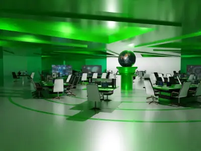 Sci-Fi Command Center Low-poly 3D model