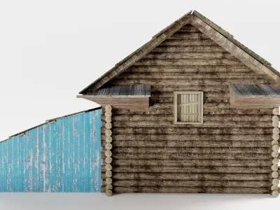CountryHouseB old damaged da1 Low-poly 3D model