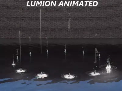 Lumion fountain - animated Low-poly 3D model