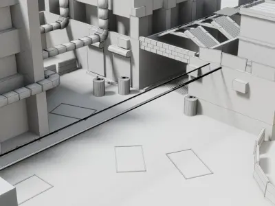 Low Poly Game ready Modular RPG Game Environment Low-poly 3D model