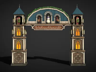 German christmas market gate 3D model