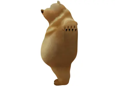 Cartoon Style Brown Bear Low-poly 3D model