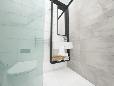 3d Bathroom model modern with glass shower 3D model