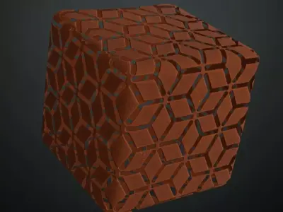 Red Clay Geometric Hexagon Tile PBR Seamless Texture