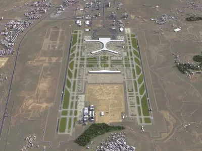 Kunming - Airport - KMG Low-poly 3D model
