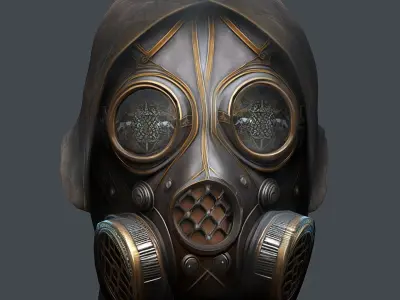 Gas mask helmet 3d model military combat Low-poly Low-poly 3D model
