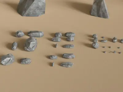 Rocks and Stones Low-poly 3D model
