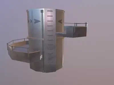 warehousing metal tower with stairs Free low-poly 3D model