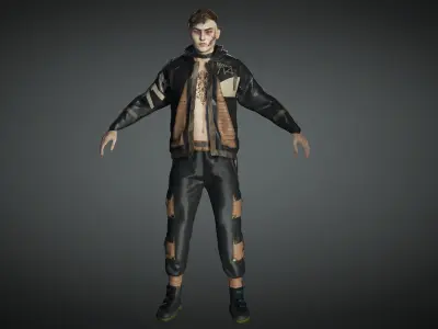 AAA Cyber Punk Male Character 01 Low-poly 3D model