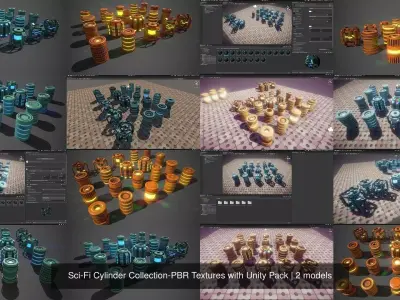 Sci-Fi Cylinder Collection-PBR Textures with Unity Pack