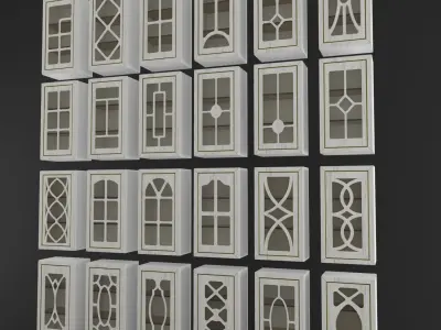 Cabinet doors set 3D model purchase