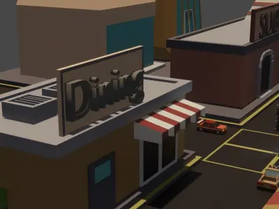 City in peace  Free low-poly 3D model