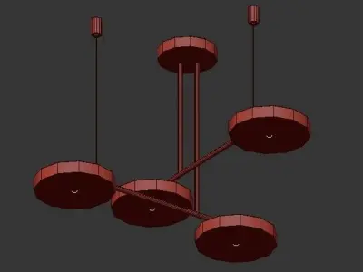 AX354 light fixture with four lights 3D model