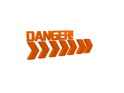 Cyberpunk Future Danger Sign v2 015 Low-poly 3D model