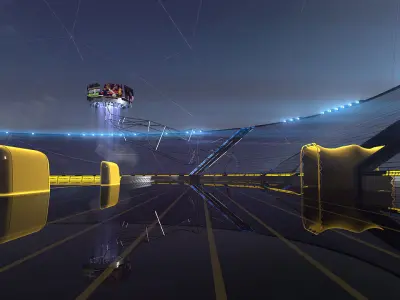 Stadium football futuristic 3d scene 3D model